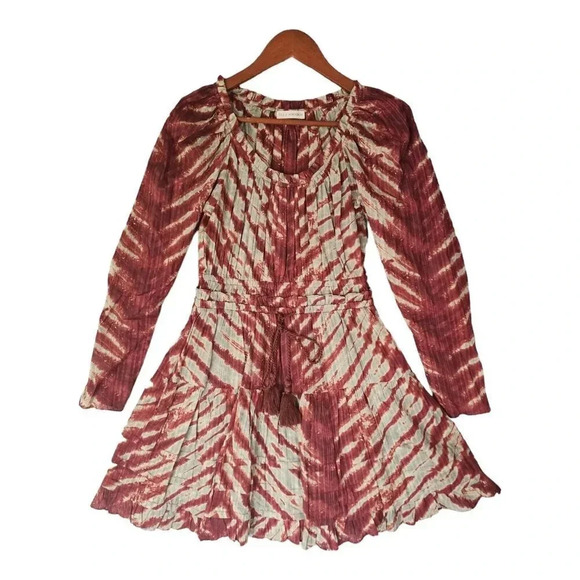 New Ulla Johnson Naiara Mini Dress Women's Size 2 Canyon Clay Red Brown Tie-Dye - Picture 3 of 16